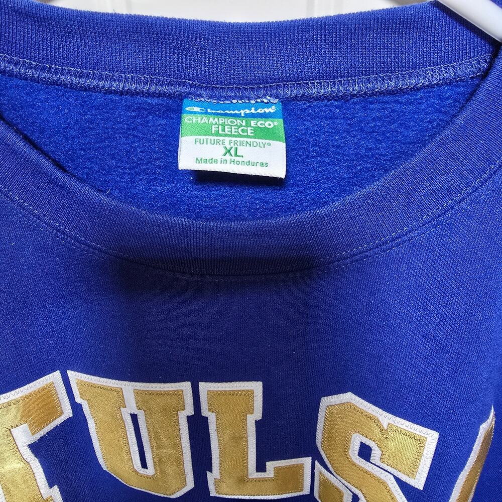 Champion Royal Blue & Gold Tulsa University Sweatshirt Golden Hurricanes NCAA XL - Picture 3 of 5